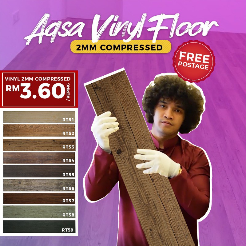 (KEPING) Vinyl Flooring Al Aqsa 2mm Lantai Vinyl Tikar ...