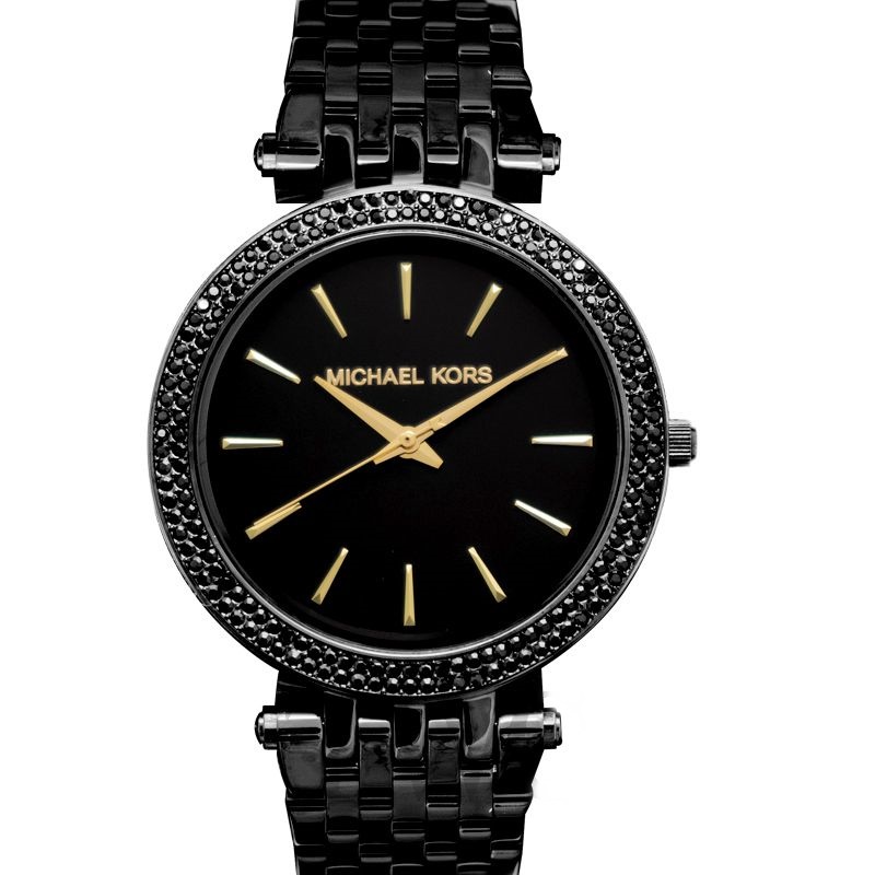 Michael Kors Women's Darci Crystal Bezel Black Ion Slim Watch MK3337 |  Shopee Malaysia
