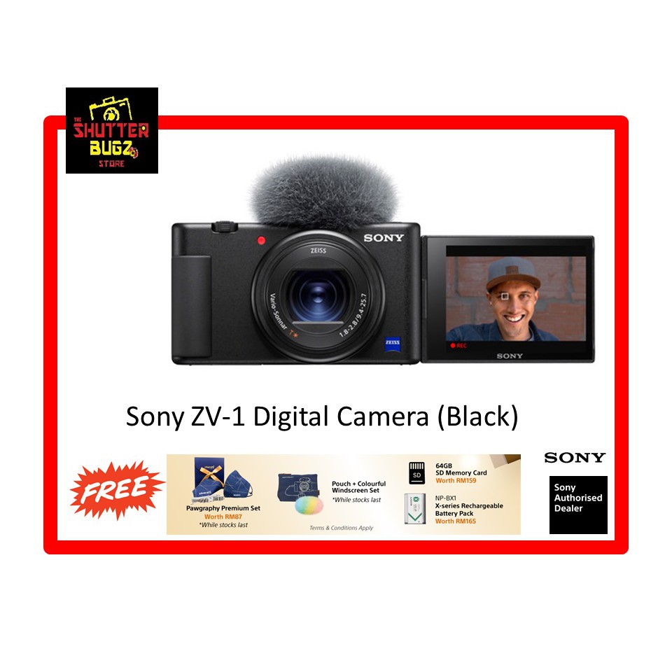 Sony ZV1 / ZV1 Vlog Digital Camera (Free Sony 64GB Memory Card) (Sony Malaysia) Shopee Malaysia