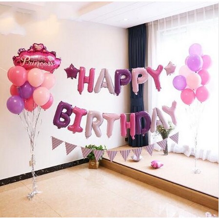 16 Inch Happy Birthday Letter Balloon Pink Blue Rose Gold Birthday