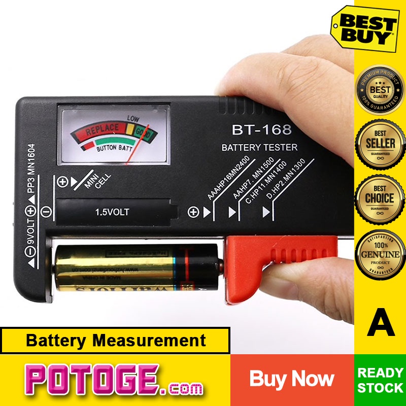 BT168 BT168D Portable Universal Digital Battery Tester Tool AA AAA C D