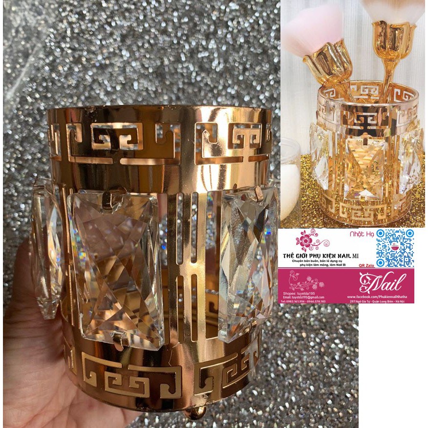 Beautiful Crystal Nail Makeup Brush Pen Cup