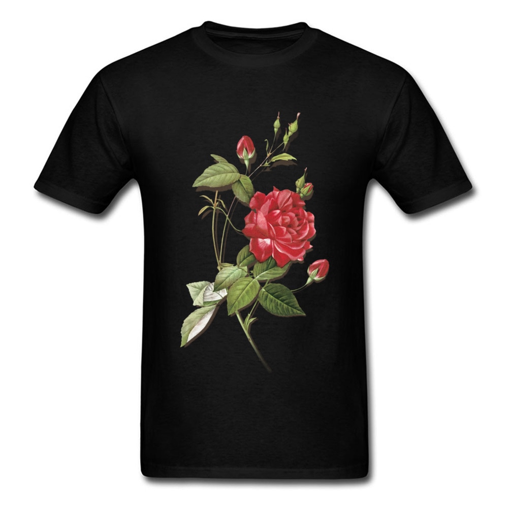 black shirt red roses