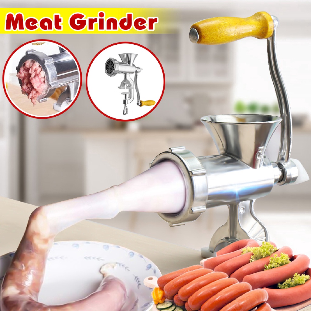 Silver Manual Mincer Meat Grinder Silver Pasta Maker Hand Operated Beef Sausage Maker Noodles Grinding Machine