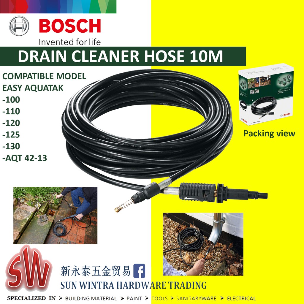 BOSCH HIGH PRESSURE DRAIN PIPE CLEANER 10M FOR EASYAQUTAK RANGE & AQT42