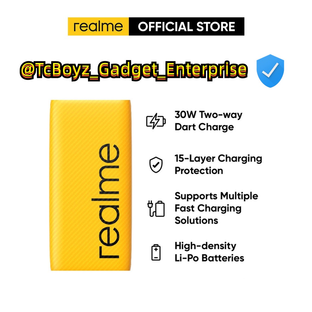 101 Authentic Original Realme 30W PowerBank Dart Charge(10000mAh
