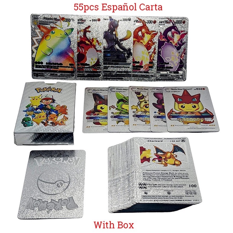 Must Premium New 55pcs Cards Gold Silver Card Charizard Pikachu Rare Collection Battle Trainer Box Child Toys Gift - Image 2