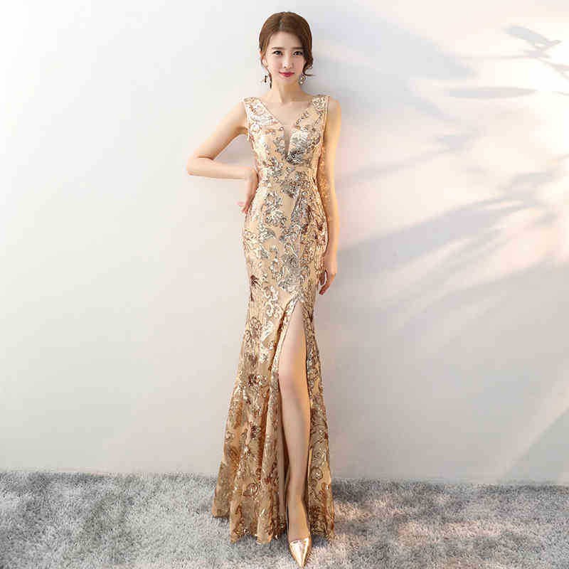 gold mermaid gown