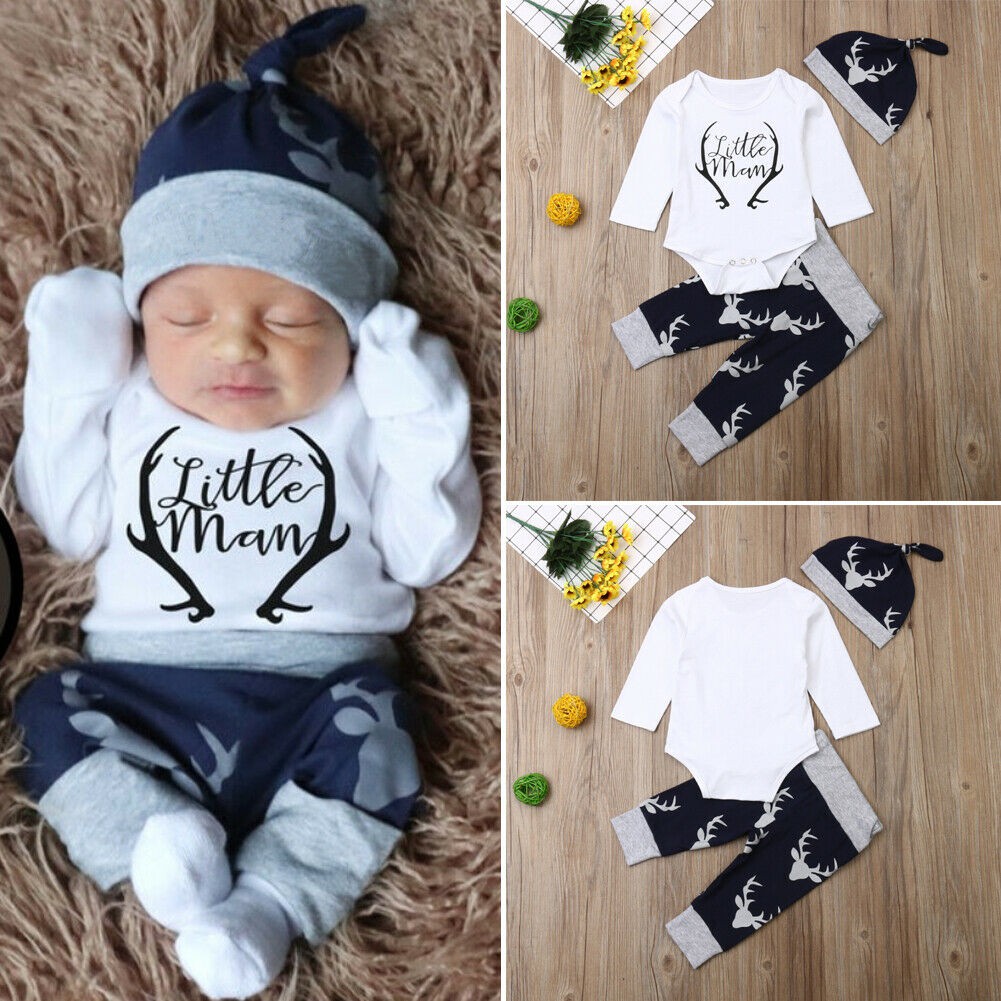 ✤OD✤Fashion Newborn Baby Boys Little Man Set Outfits Clothes | Shopee  Malaysia