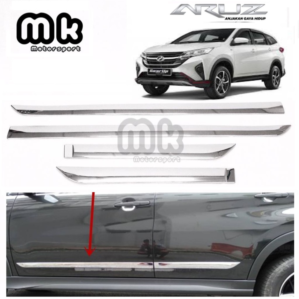 Perodua Aruz Toyota Rush Chrome Side Body Door Moulding 