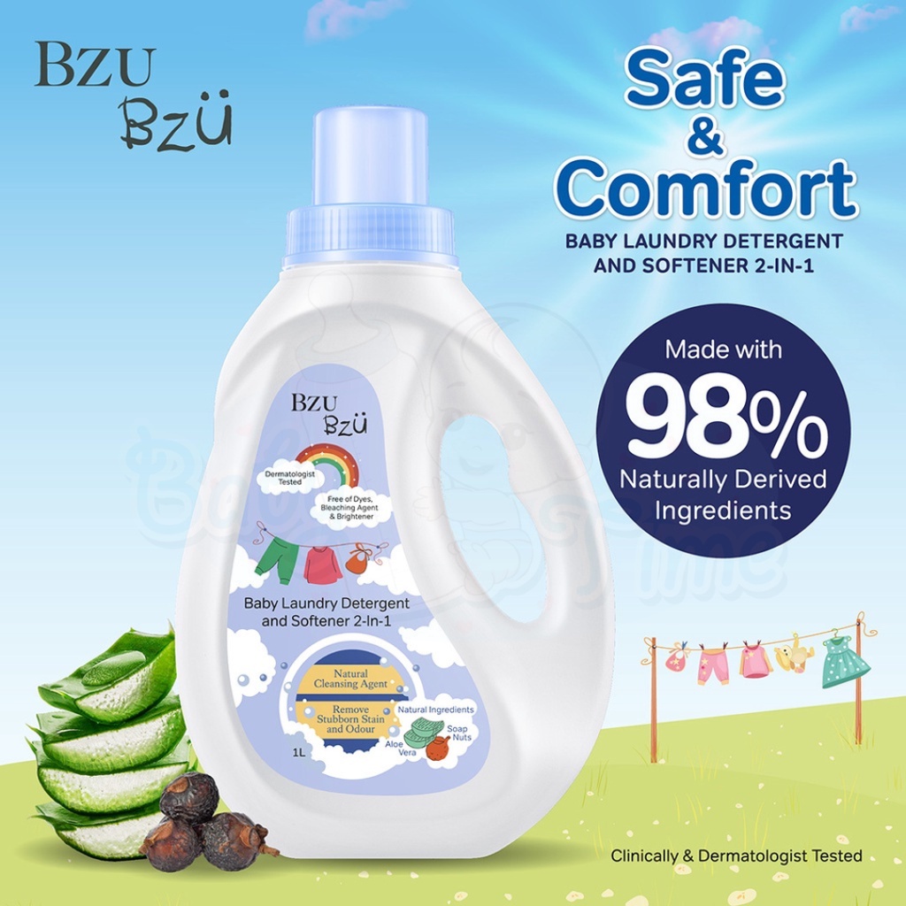 Bzu Bzu Baby Laundry Detergent & Softener 2in1 [1L/ Refill 800ml