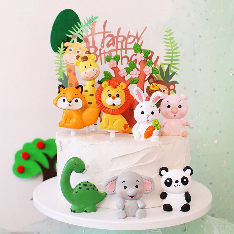 Animal Cake Decor Cake Topper Safari Jungle Animal Birthday Party Decor  Kids Favor Woodland Party Baby Shower Dessert Decorating | Shopee Malaysia