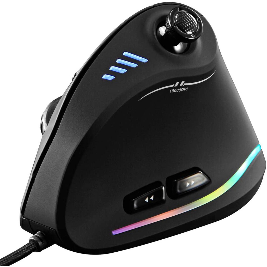 Vertical Gaming Mouse,Wired RGB Ergonomic USB Joystick Programmable