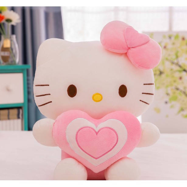 60cm Hello Kitty Stuffed Toy With Heart Love Plushie Plush Toy Pink 