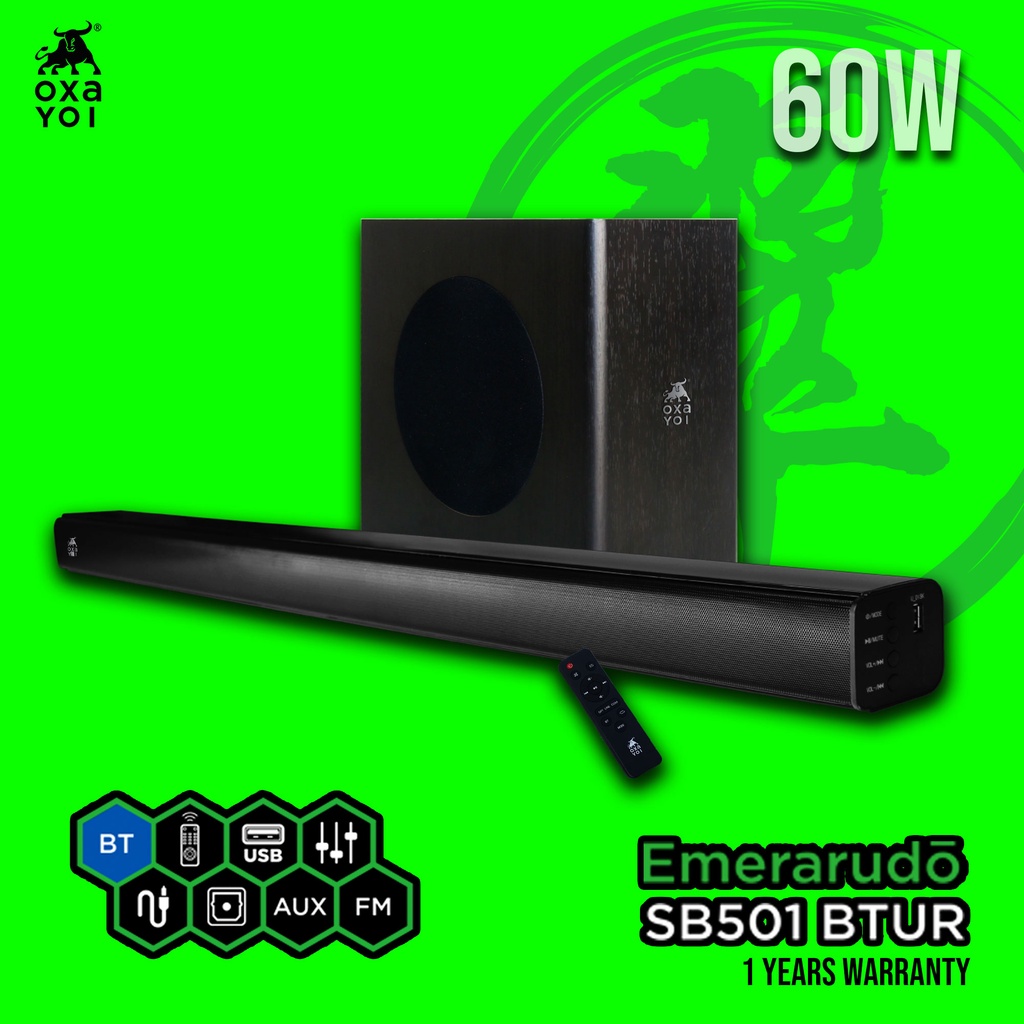 OXAYOI Emerarudo SB501 BTUR Sound Bar + Subwoofer Bluetooth/USB/Optical