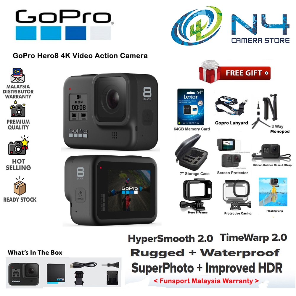 Gopro Hero8 Hero 8 4k Action Video Camera Free Gift Worth Rm199 Shopee Malaysia