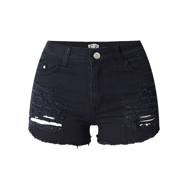 black ripped booty shorts
