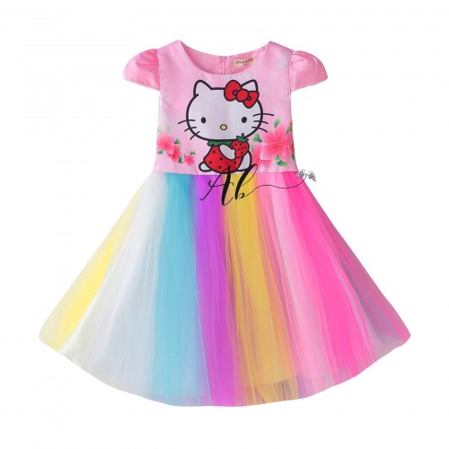 rainbow colour dress for girl