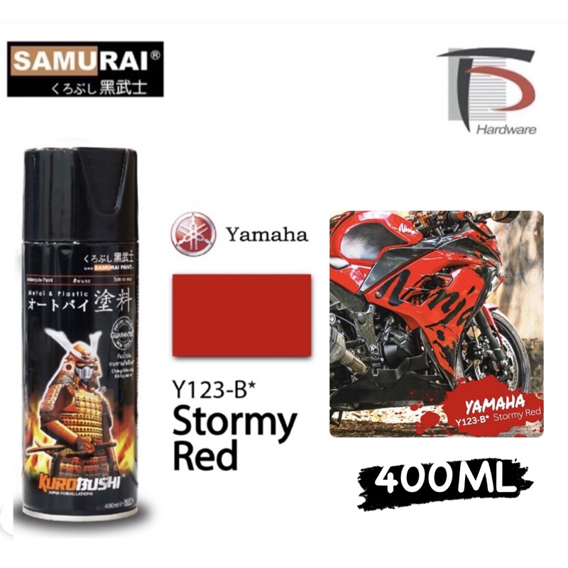 [100 ORIGINAL] SAMURAI METALLIC SPRAY PAINT YAMAHA STORMY RED Y123B