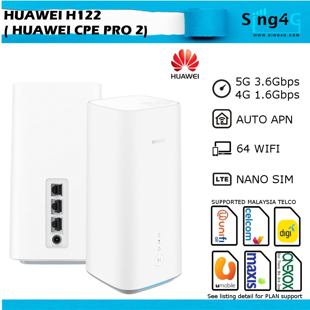 Huawei H122 H122-373 Huawei 5G CPE PRO 2 5G 4G SIM ROUTER WIFI 6+ World ...