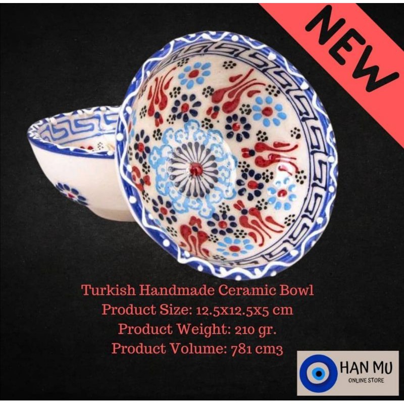 Turkish Handmade Ceramic Bowl 13X13CM