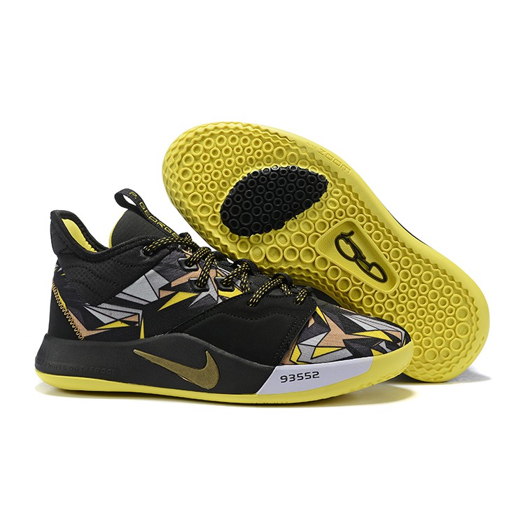 black and yellow paul george shoes