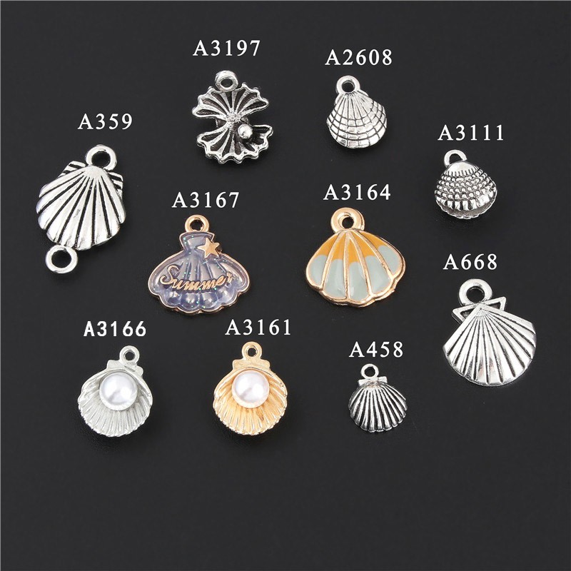 10pc Mix Colors Sea Shell Charms Nautical Beach Pendant Handmade Collier Bracelet Jewelry Making Supplies