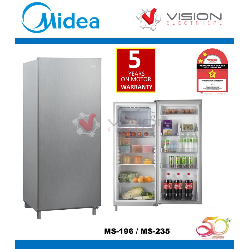 Midea 1 Door Fridge Ms 235 Net 181l Peti Sejuk Satu Pintu