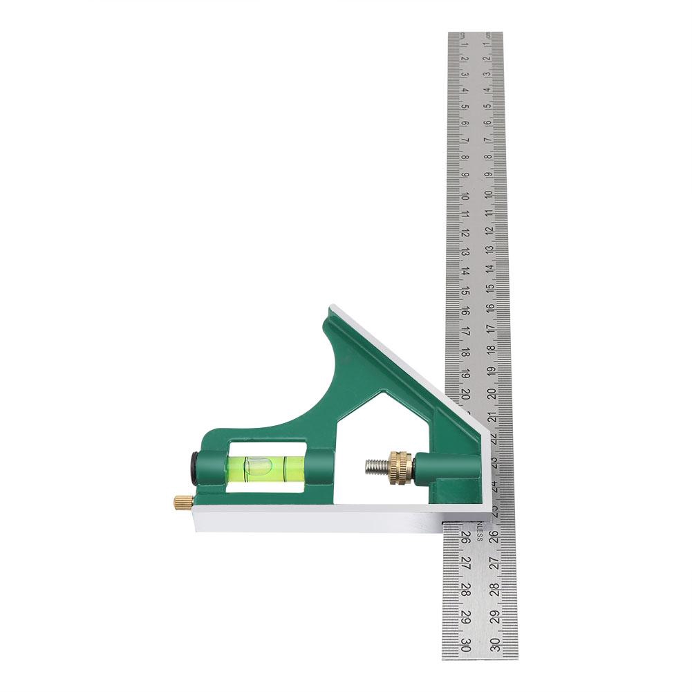 300mm Combination Square Multi-Functional 45//90 Degree Angle Combination Square Ruler Stainless Steel Forging Ruler Measuring Tools Marking Out Laying Out Not Rust//Deform