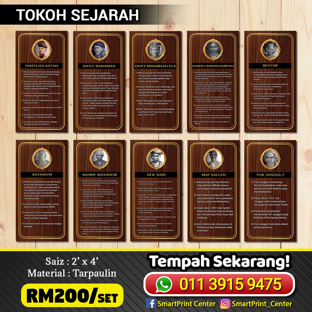 BANNER MERDEKA - TOKOH SEJARAH MALAYSIA (SAIZ BESAR)  Shopee Malaysia