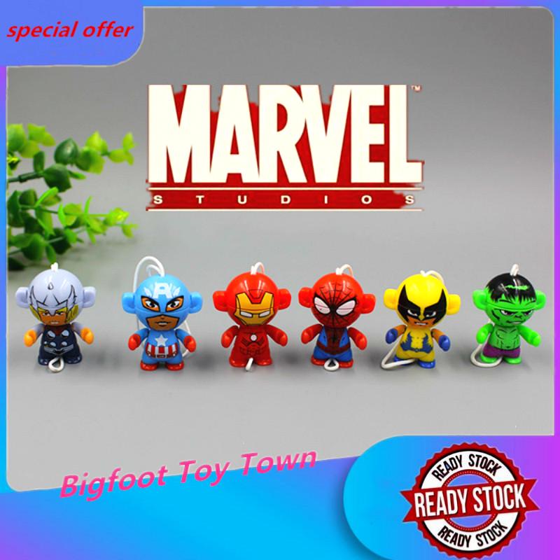 Haalbaarheid Pogo stick sprong erven Kinder Marvel Comics The Avengers series toys, Kinder twisted egg capsule  figures collection, The Avengers action figures, Iron Man, Spider-Man, Hulk  and other six models. Marvel Comics fan collection model. | Shopee