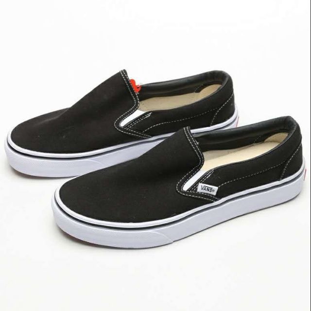 vans old skool black slip ons