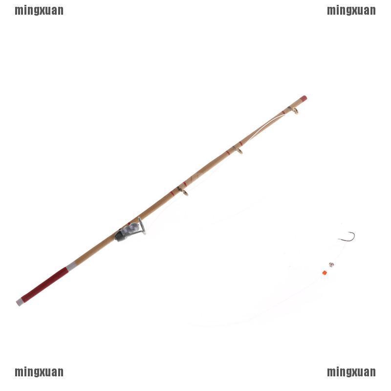 Dollhouse Miniature Sports Fishing Pole Rod W Hook Reel