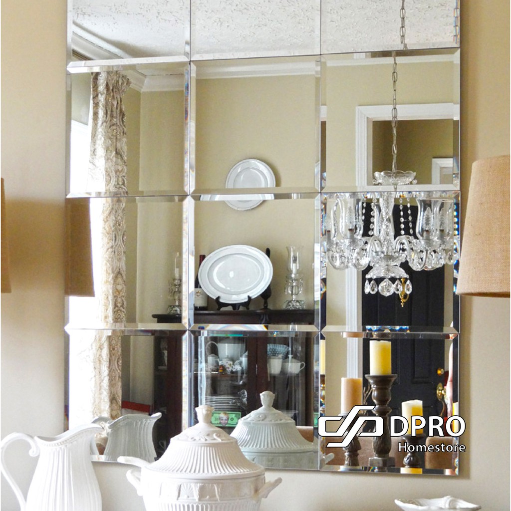 Self Adhensive Bevel Mirror Deco  Wall Mirror Cermin  Bevel 