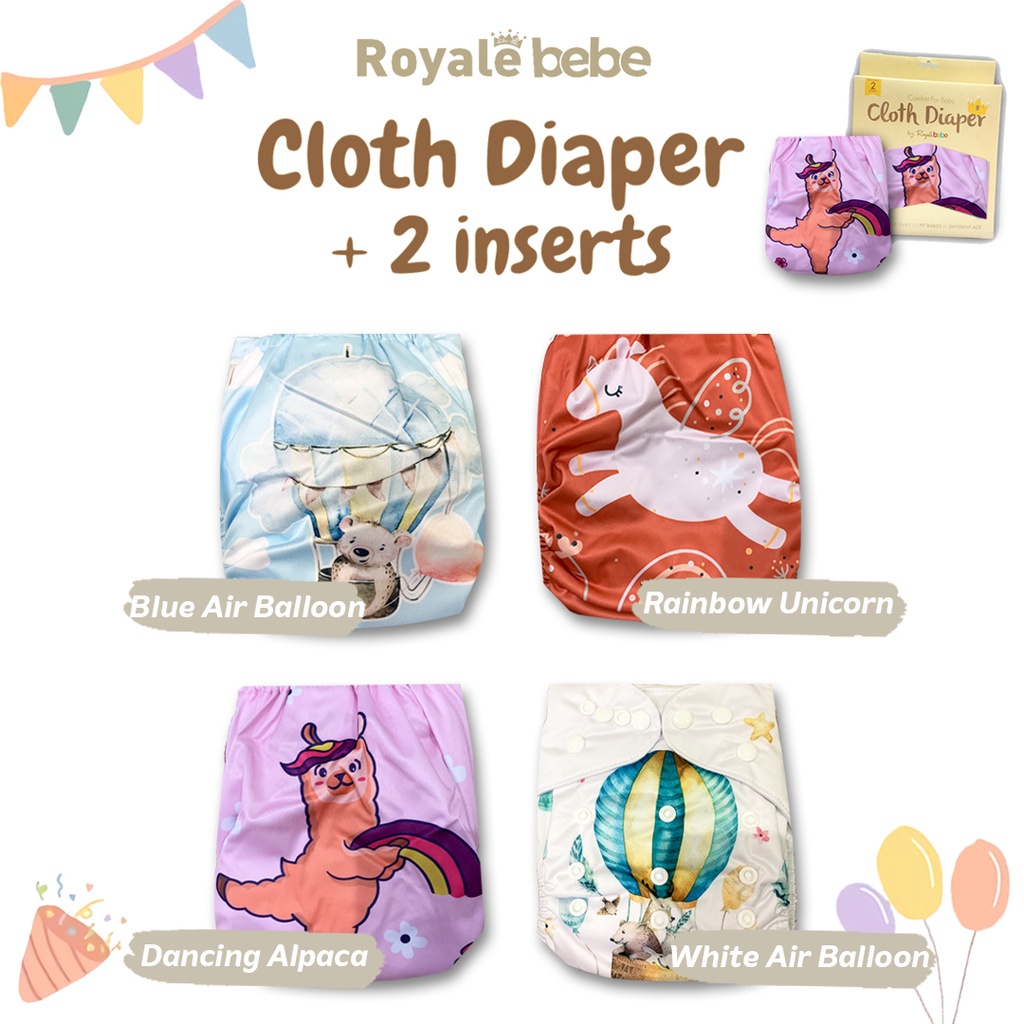 Royal Bebe Cloth Diaper 2 Inserts Baby Diapers Rewash Shopee Malaysia