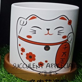 Succulent Pot 招财猫陶瓷花盆fortune Cat Ceramic Pot Shopee Malaysia
