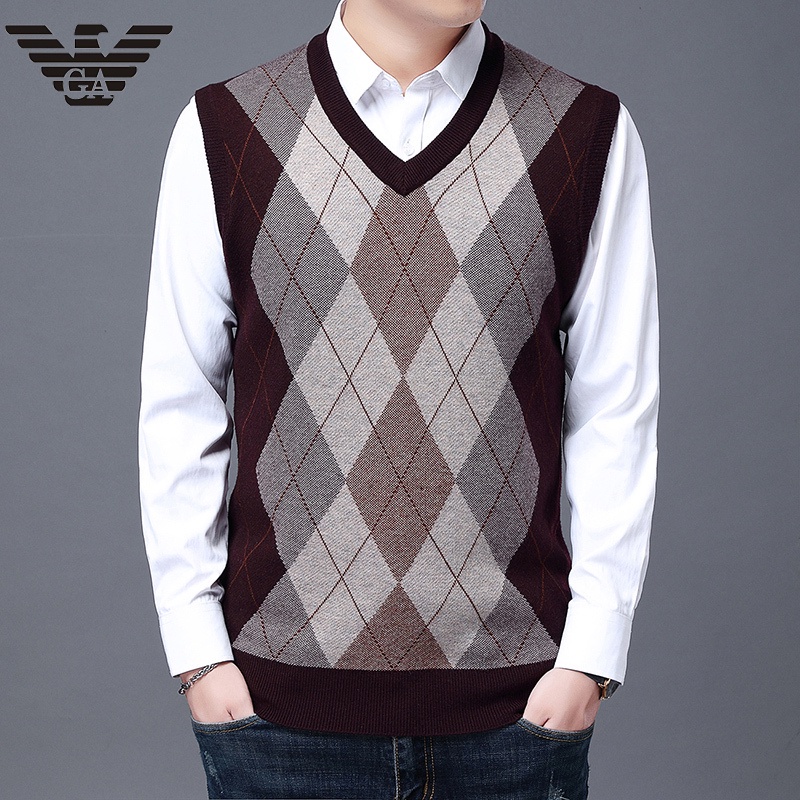 New Men V-neck Thin Sweater Vest Business Sweater Sleeveless Mens Cool Sweater