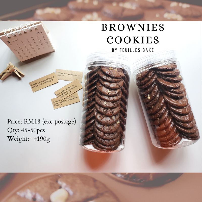 Brownies Cookies By Feuilles Bake With Or Without Almond Nib Shopee Malaysia