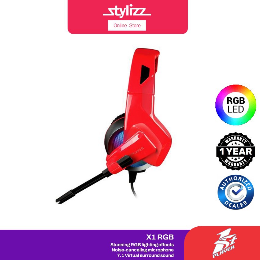 1ST PLAYER X SERIES X1 ( 7.1 ) GAMING HEADSET - STUNNING RGB LIGHTING ...