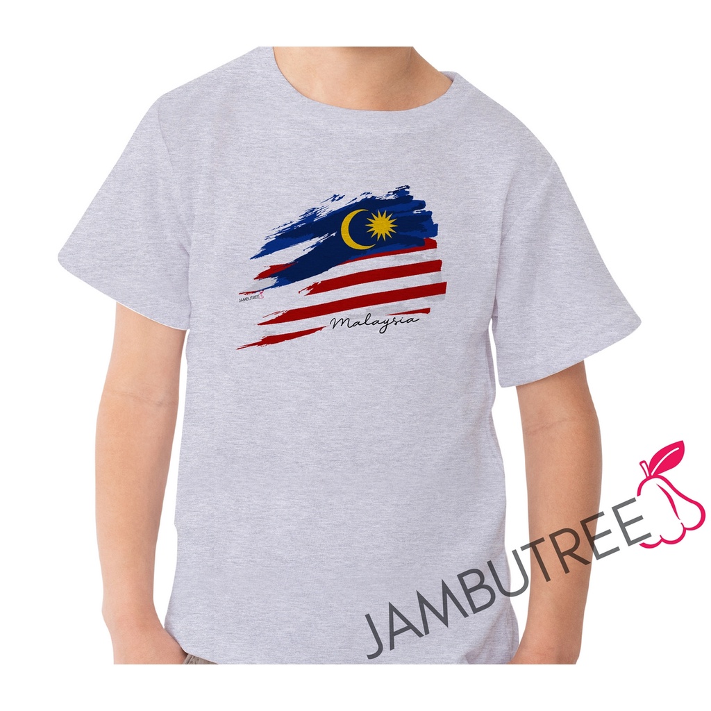 Jambutree Jalur Gemilang Bendera Malaysia Flag Merdeka Boys Girls Children  Kids Graphic T-Shirt Tee Tshirt Baju Kanak