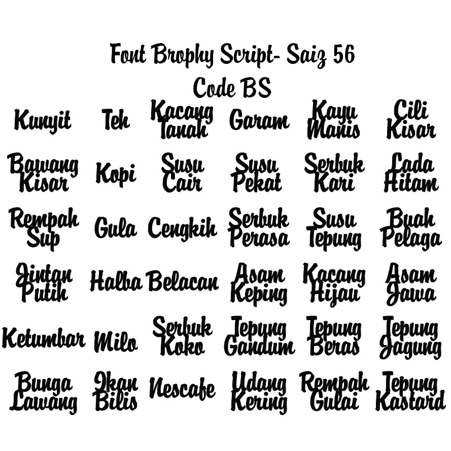 Label Rempah Tulisan 36 Pcs Bahan Dapur Susun Hias Deko Dapur Shopee Malaysia
