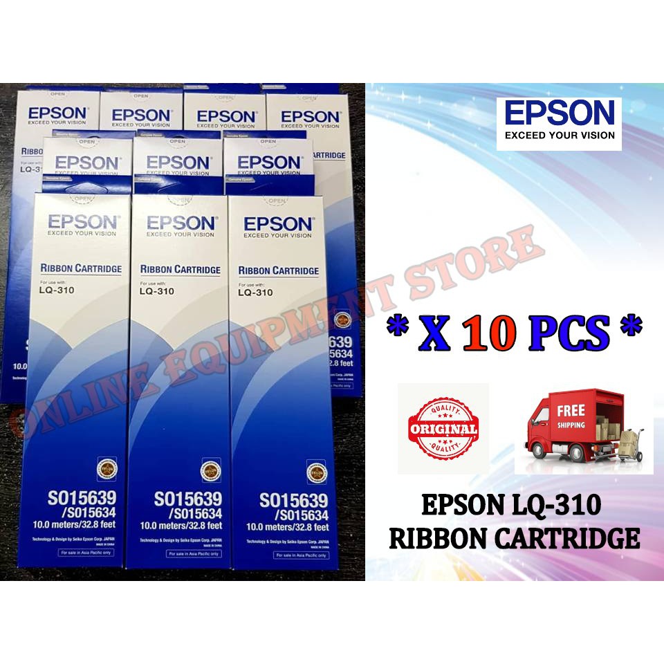 10 units Epson LQ310 Ribbon Cartridge ORIGINAL S015639 S015634 / 10