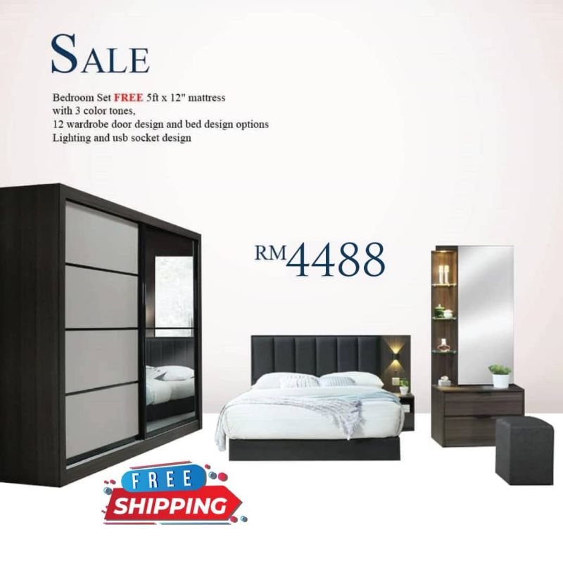 Premium Quality Bedroom Set Shopee Malaysia