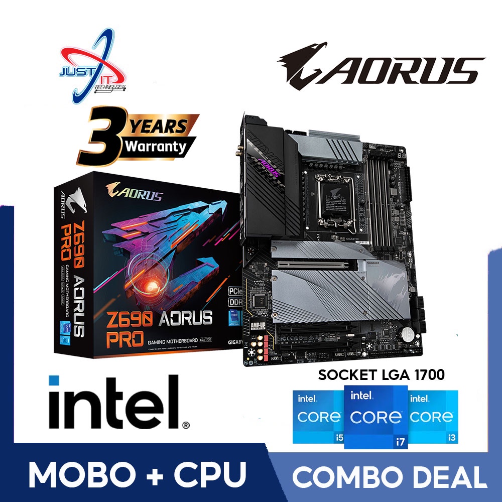 GIGABYTE Aorus Pro Z690 D5 LGA1700 Mobo Combo Deal I512600KF/12600K/I7