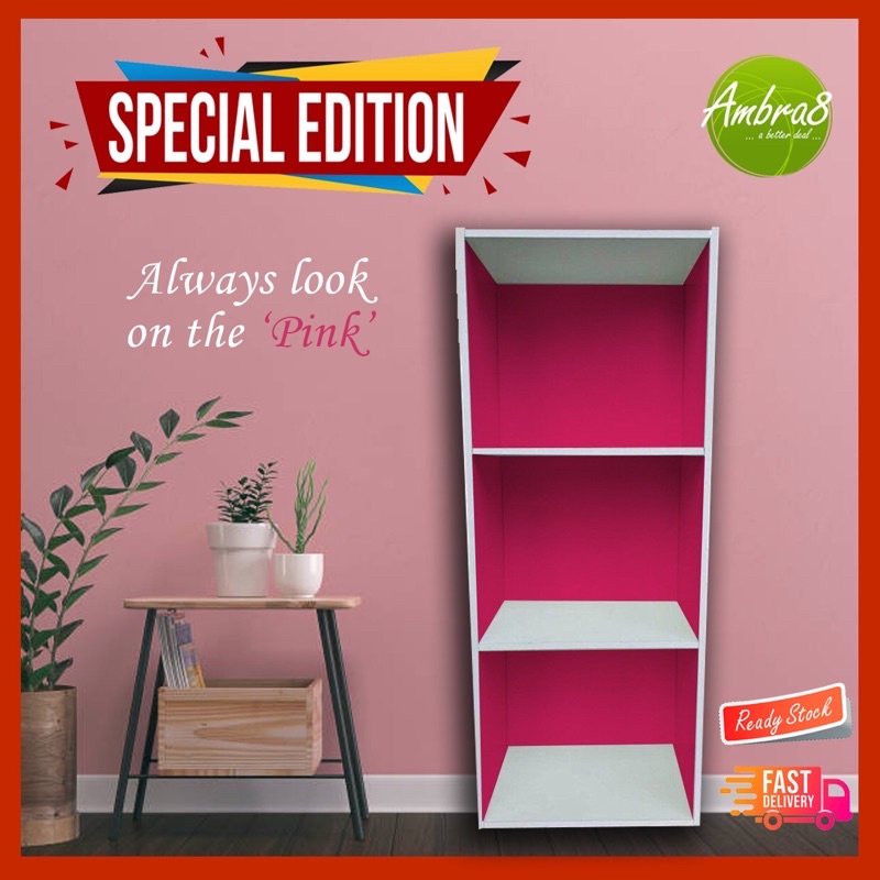 Tesco 3 Tier Book Shelf With Door Shopee Malaysia