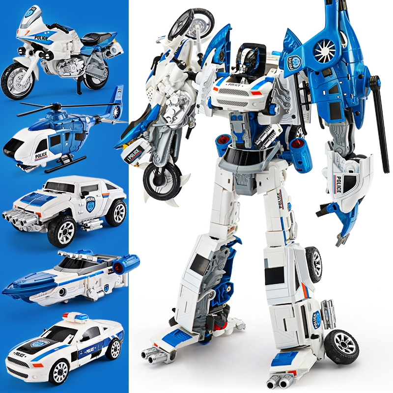 police car robot toy