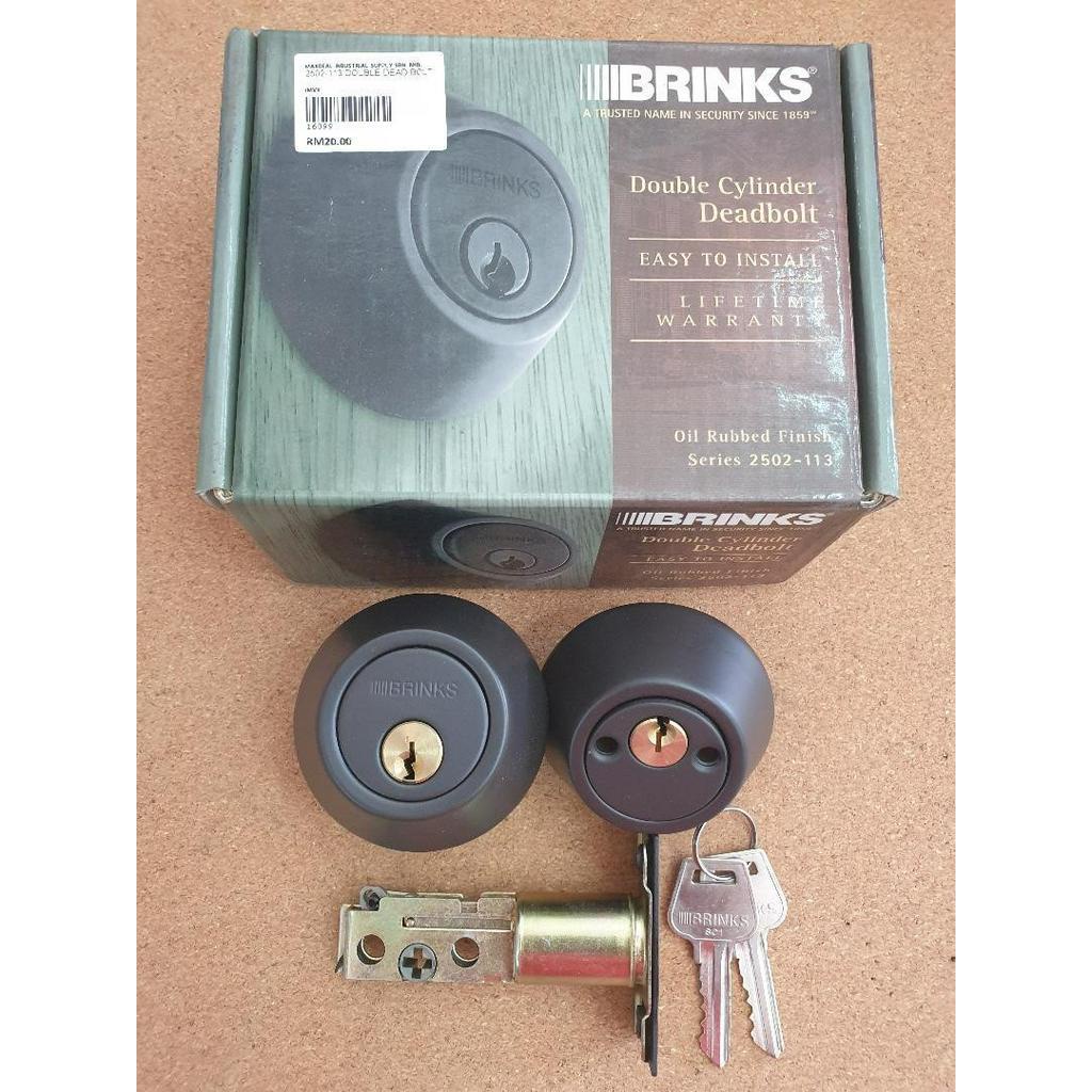 BRINKS Series 2502113 Double Cylinder Deadbolt Lock (Matt Black