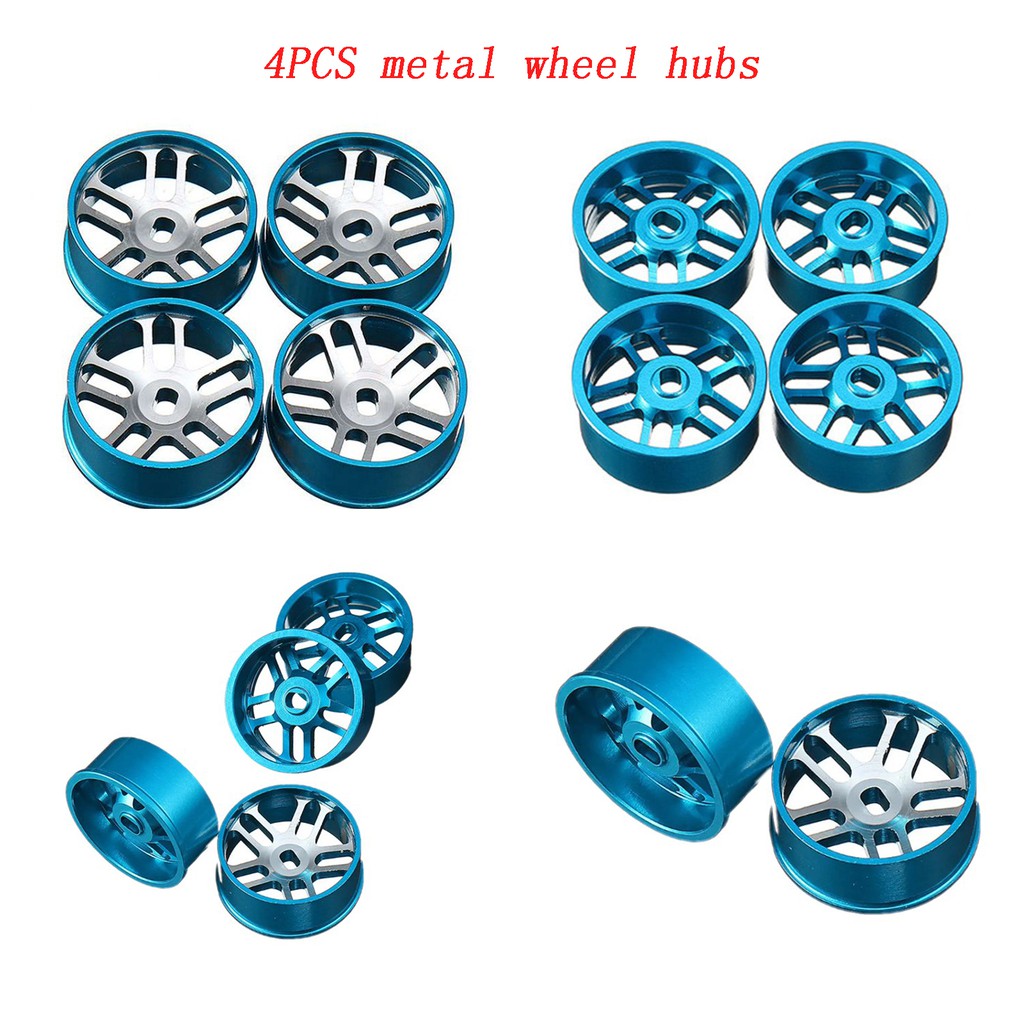 Metal Wheel Hubs Simulation Tire Rims Set For Kyosho MINI-Z AWD Wltoys K989 RC