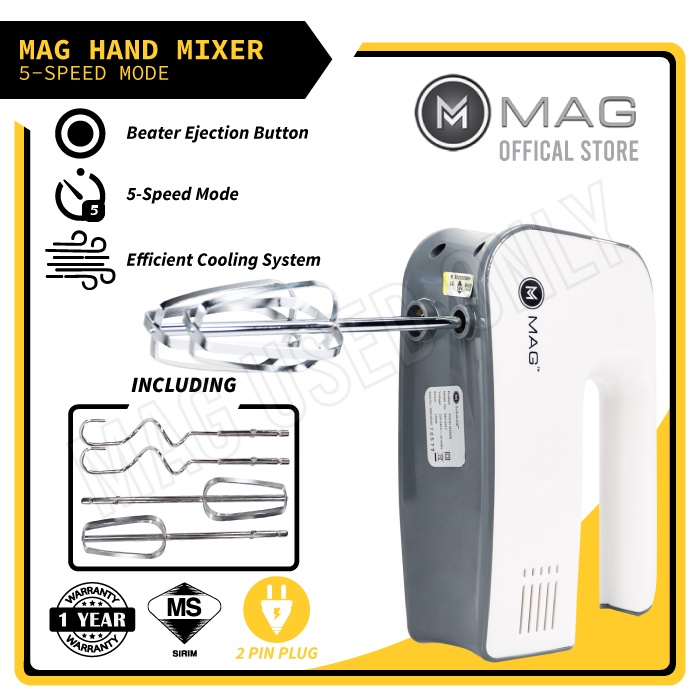【MAG Hand Mixer】5 Speed Mode Electric Blender Baking Egg Beater