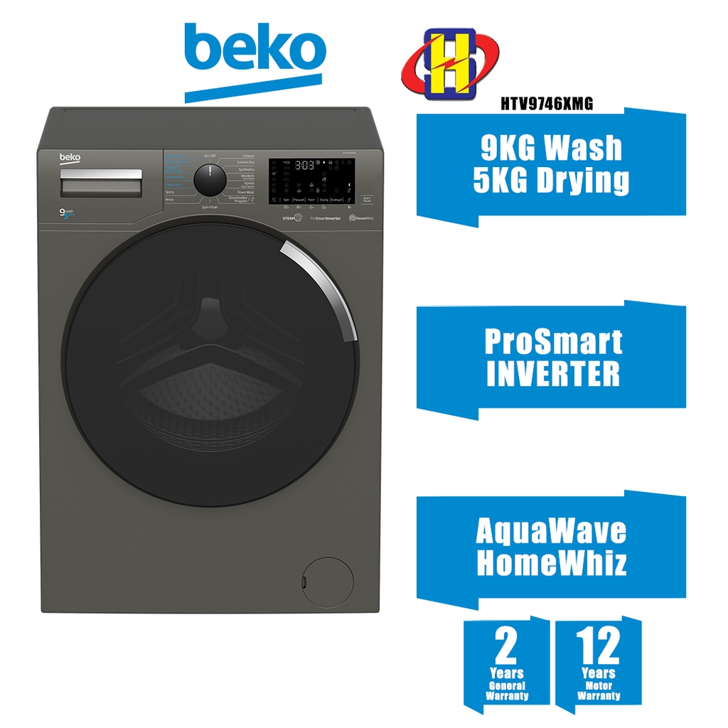 Beko Washer Dryer (9KG/5KG) ProSmart Inverter AquaWave HomeWhiz Front